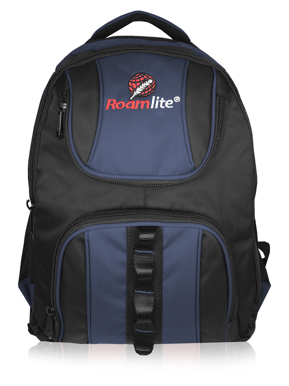 Roamlite School Backpack Navy Black Polyester RL18 dront 2