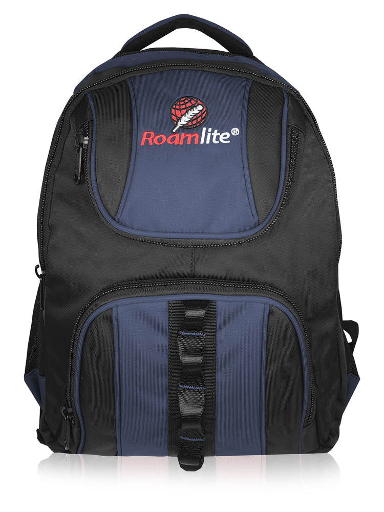Load image into Gallery viewer, Roamlite School Backpack Navy Black Polyester RL18 dront 2