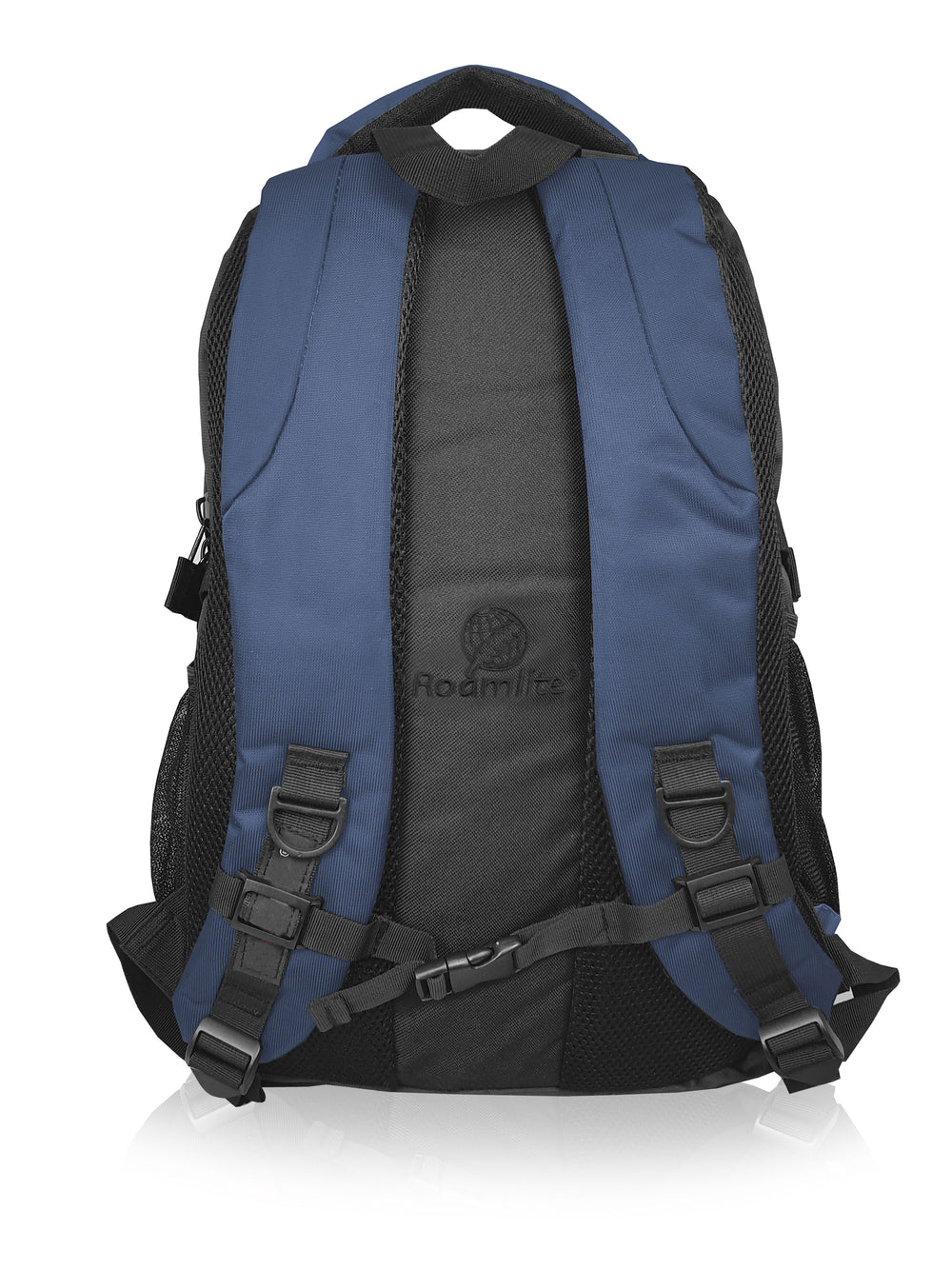 Roamlite School Backpack Navy Polyester RL18 side back