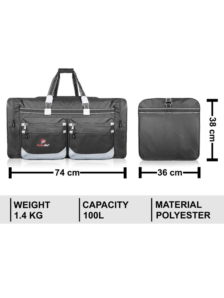 Load image into Gallery viewer, Roamlite Travel Large Holdall Black polyester RL04 Measurements 